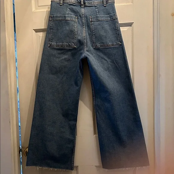 Zara NWOT Denim Flare Wide-Leg Jeans - Picture 5 of 5